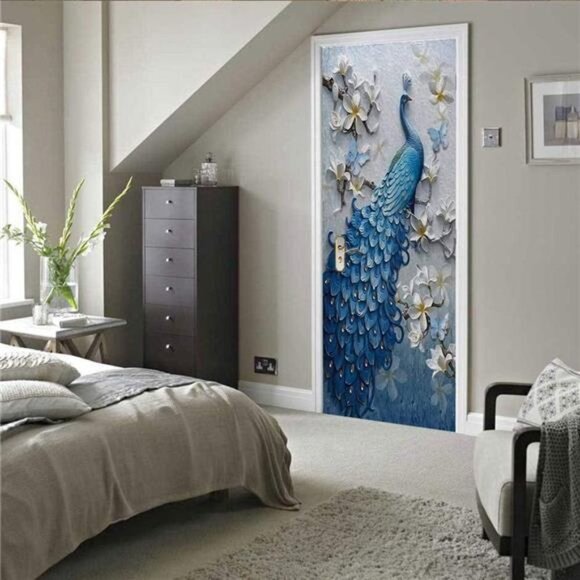 3D Stickers Waterproof Door Stickers Door Mural Peel Self Adhesive Wallpaper PVC - Picture 2 of 7